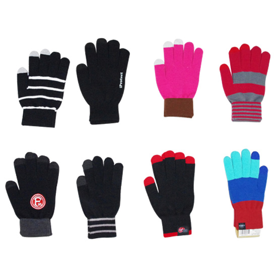 Fashion yiwu plain color design custom touch screen gloves